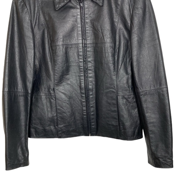 Julian Marcuir Black Leather Zip Front Jacket - Picture 5 of 12